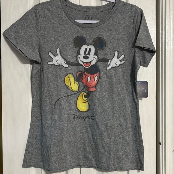 Disney 100 Mickey Mouse Short Sleeve Gray T-Shirt Size M - Picture 2 of 6